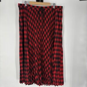 Woolrich‎ X Target Womens Buffalo Check Pleated Ankle Skirt Size XXL Stretch
